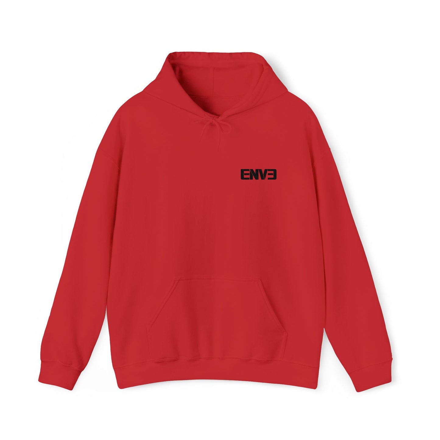 ENVE Black Logo Hoodie – Small Chest Graphic, Clean Streetwear Pullover Printify