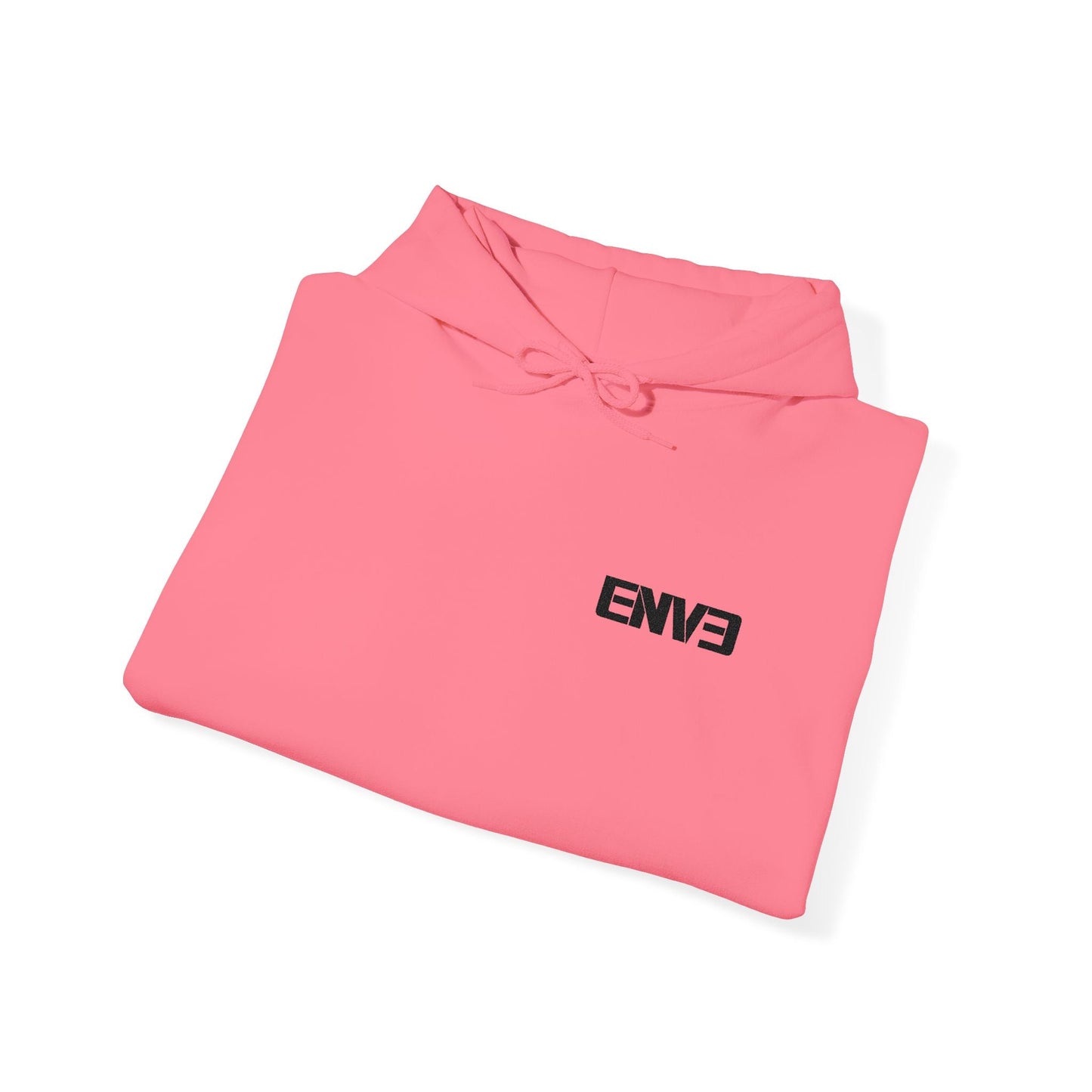 ENVE Black Logo Hoodie – Small Chest Graphic, Clean Streetwear Pullover Printify