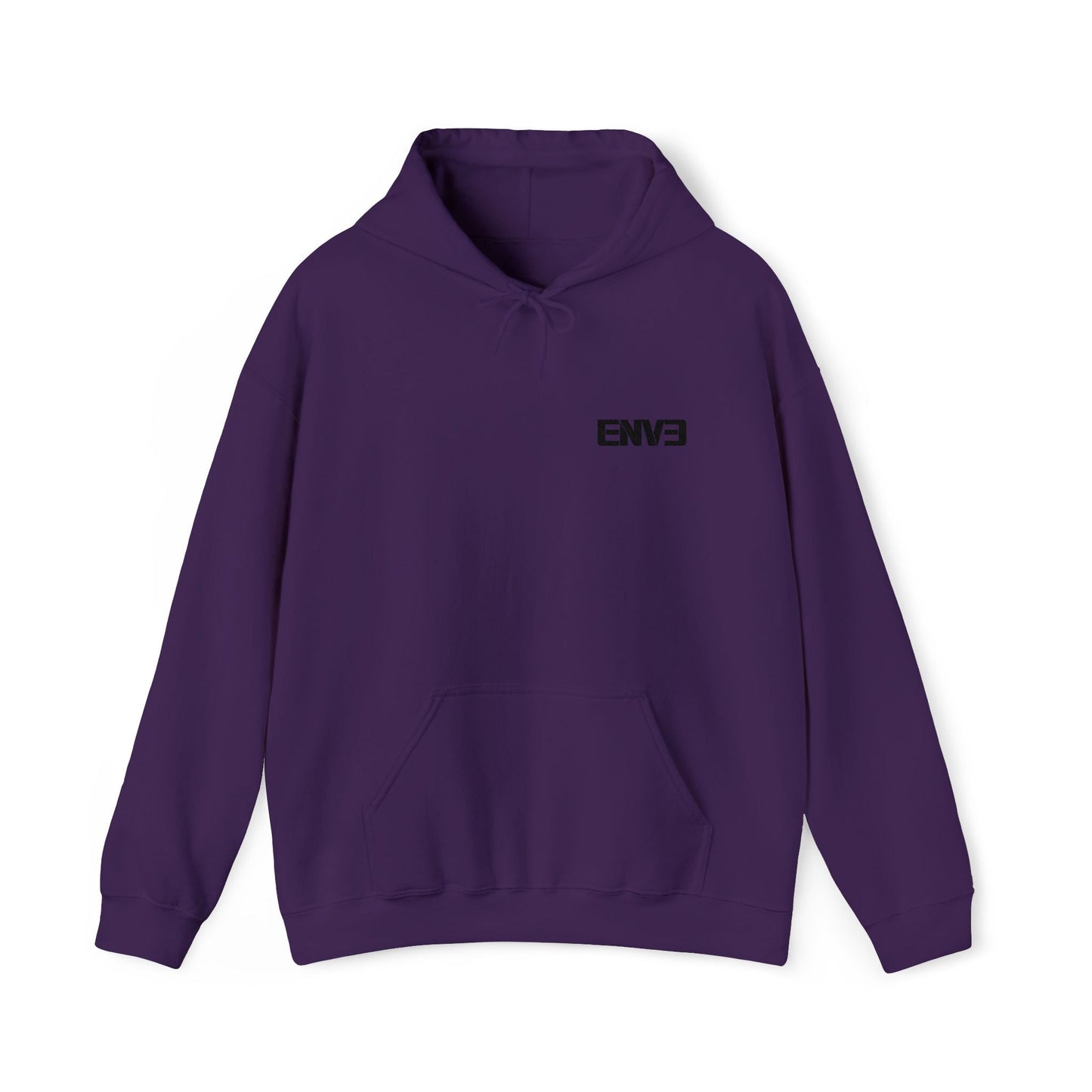 ENVE Black Logo Hoodie – Small Chest Graphic, Clean Streetwear Pullover Printify