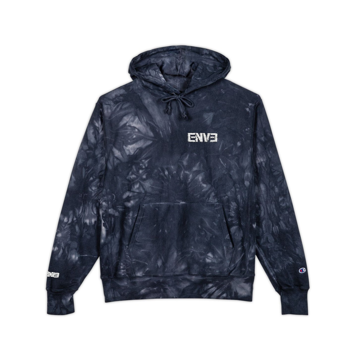 ENVE Tie-Dye Champion Hoodie – Embroidered "EWB" Crewneck Printify