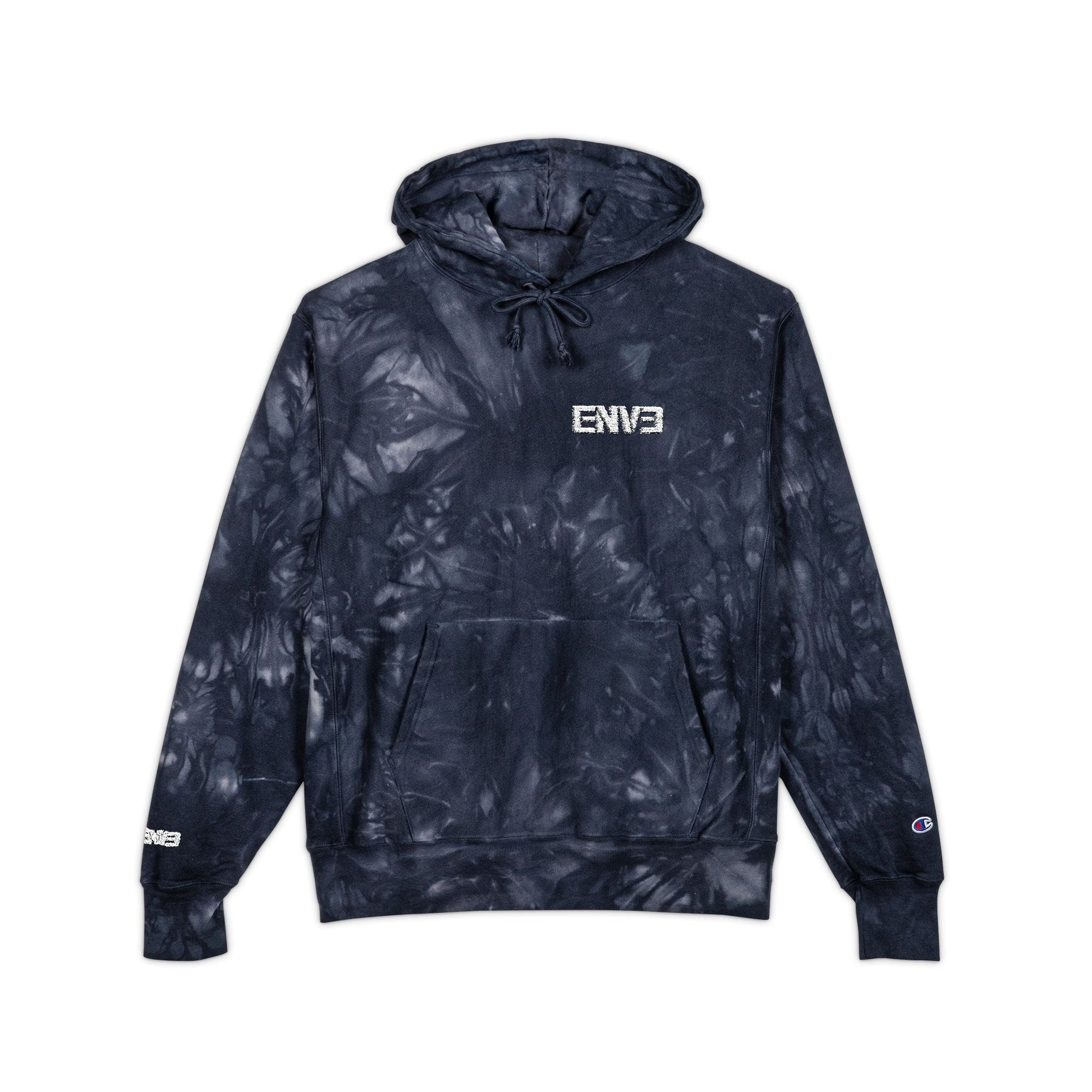 ENVE Tie-Dye Champion Hoodie – Embroidered "EWB" Crewneck Printify