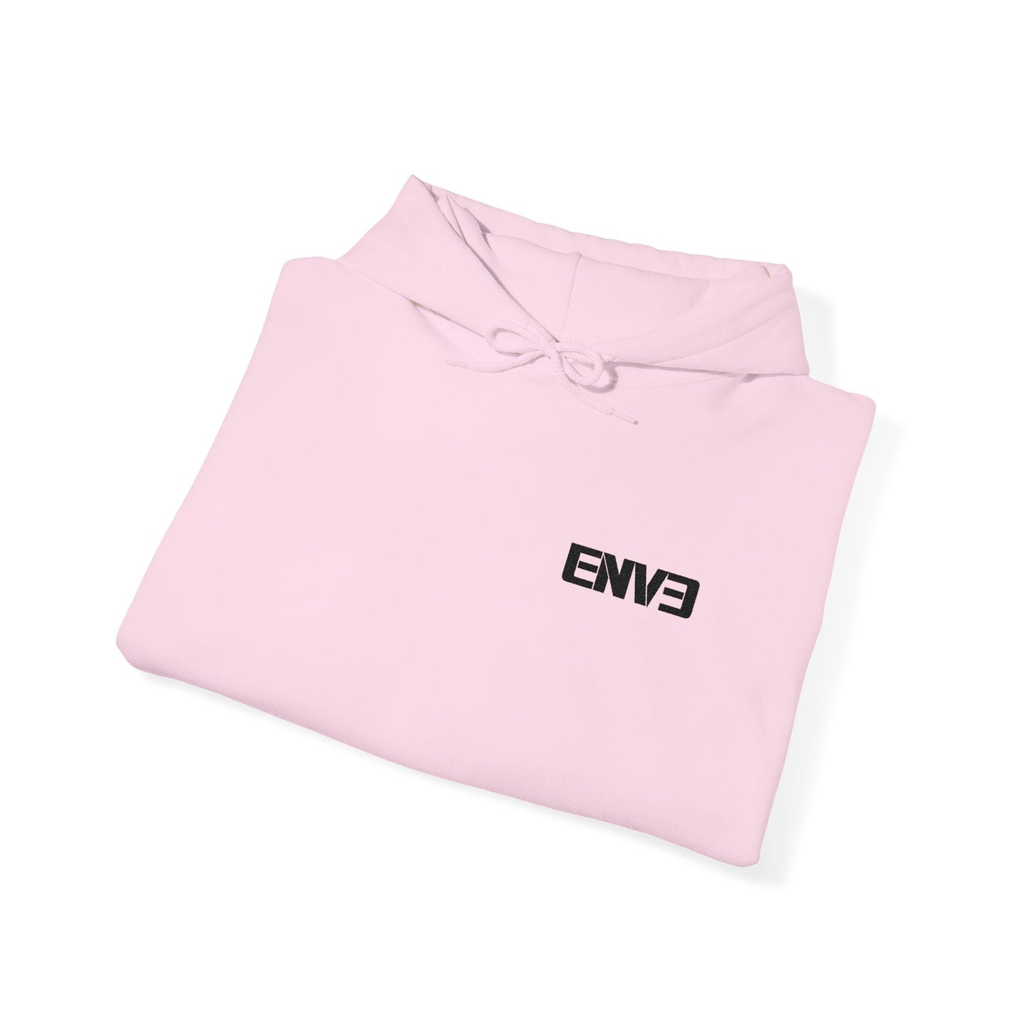 ENVE Black Logo Hoodie – Small Chest Graphic, Clean Streetwear Pullover Printify
