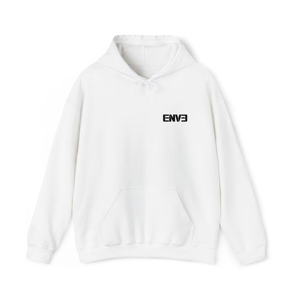 ENVE Black Logo Hoodie – Small Chest Graphic, Clean Streetwear Pullover Printify