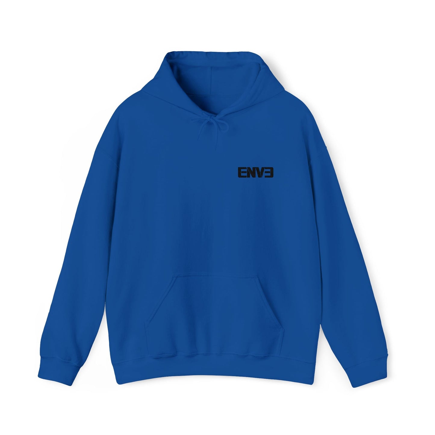 ENVE Black Logo Hoodie – Small Chest Graphic, Clean Streetwear Pullover Printify